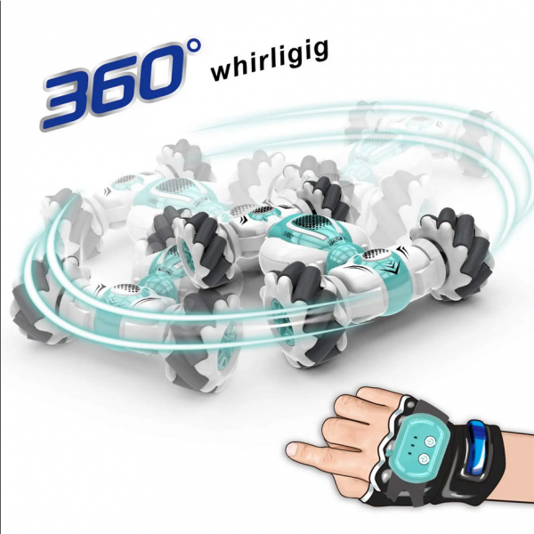 Radio-controlled car with gesture sensor and remote control
